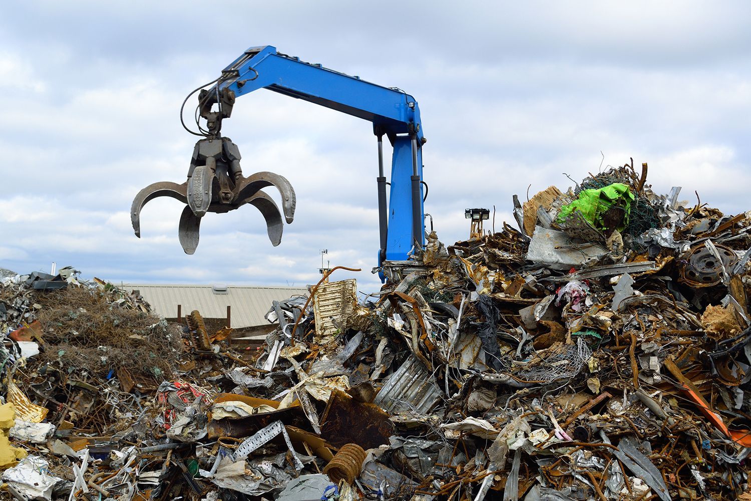 A wide view of the organized scrap metal yard at Beartown Recycling in Narvon, PA